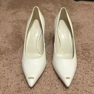 Charles and Keith white heels